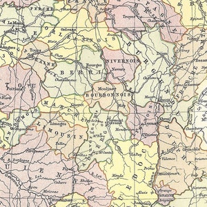 FRANÇA NAS PROVÍNCIAS - Mapa digital antigo raro de 1886 - Arte vintage - Decoração de parede - Artesanato em papel - Download instantâneo