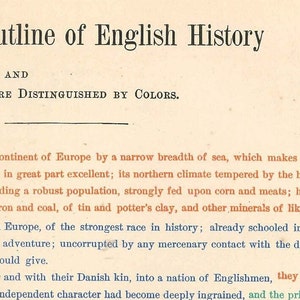 ENGLISH HISTORY Chart - Antique 1901 Digital Print- Wall Décor - Instant Download - History Buffs