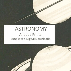 Antique Astronomy Prints: 19th Century Planets & Nebula (Digital Download)