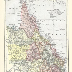 QUEENSLAND Australia Rare 1886 Antique Digital Map - Printable Vintage Art – Wall Décor - Paper Crafts  - Instant Download