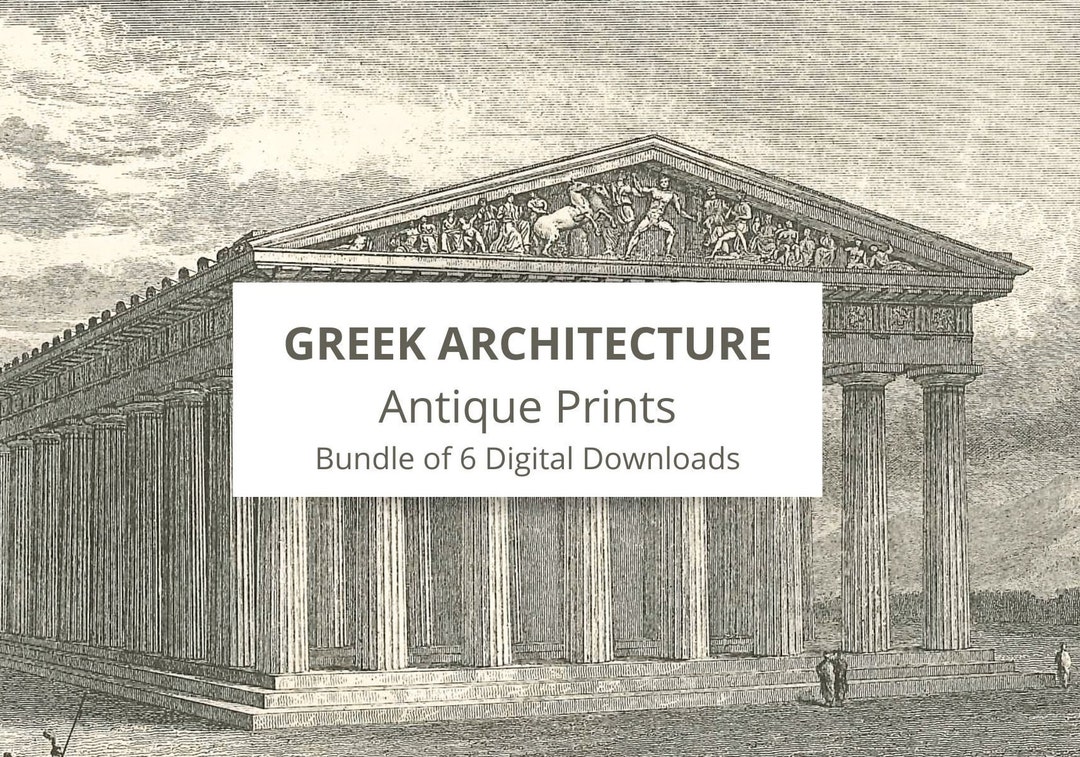 Ancient Greek Architecture Prints Grecian Doric Temple of Minerva Parthenon Grecian Ionic Greek