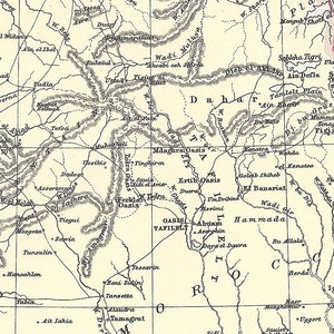 MAROCCO Rara 1886 Antica Mappa Digitale - Arte Vintage stampabile - Decorazione da parete - Mestieri di carta - Download istantaneo