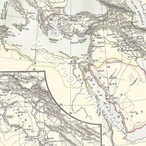 Impression de carte antique de l&#39;empire mahométan (téléchargement numérique)