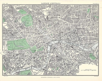 Antique London Map Print, 1886 Vintage Sketch (Digital Download)