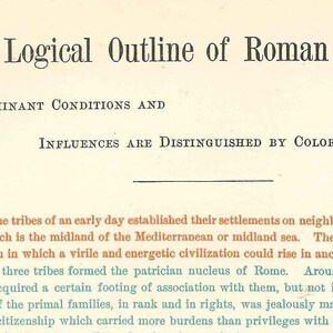 ROMAN HISTORY Chart - Antique 1901 Digital Print- Wall Décor - Instant Download - History Buffs