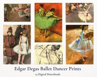 15 Edgar Degas Ballet Dancer Small Art Prints | Digital Download Set | Impressionist Wall Art