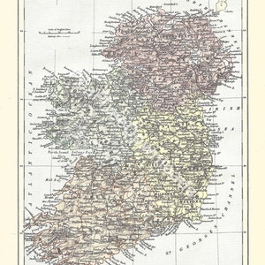 Ireland Antique Map Print: 1886 Vintage Wall Art (Digital Download)