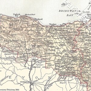 Somerset, UK: 1886 Antique Map Print - Vintage Wall Art (Digital Download)