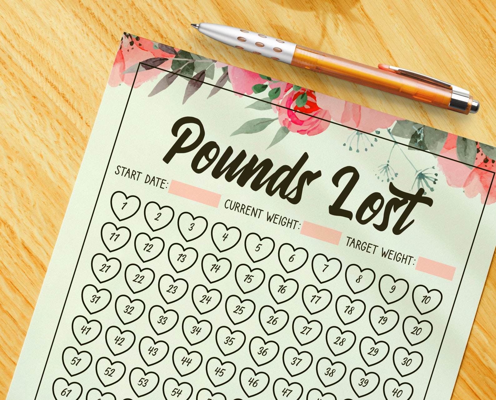 Weight Loss Tracker 100 lbs / kg Weight Loss Journal Weight Etsy