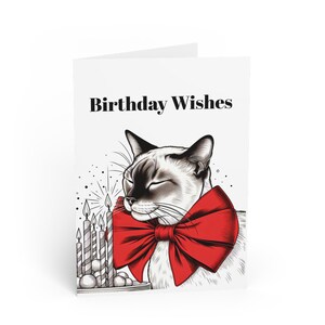 Birthday Wishes Greeting Card, Cute Cat Card for Birthdays, Pet Lover Gift, Creative Greeting Cards, Animal Birthday Card