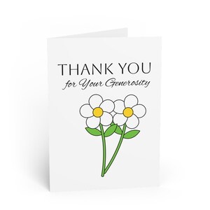 Greeting Cards, Thank You for Your Generosity, Appreciation Cards,  Handwritten Note Cards, Unique Designs