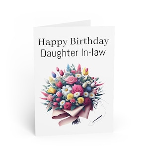 Grußkarten zum Geburtstag für Schwiegertochter, Blumenkarte, Geburtstagswünsche, Feierkarte, Karte für Familienfeier