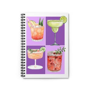 Spiral Notebook - Favorite Cocktails, Cocktail Time, Mixology Gift, Recipe Journal, Ruled Line Notebook, Cocktail Recipes, Bartender Gift,