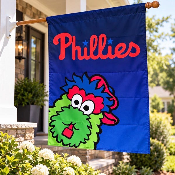 Custom Created Philadelphia Phillies Phanatic Philly Phanatic House  Flag 28”x40” Premium Phillies Mascot House Flag