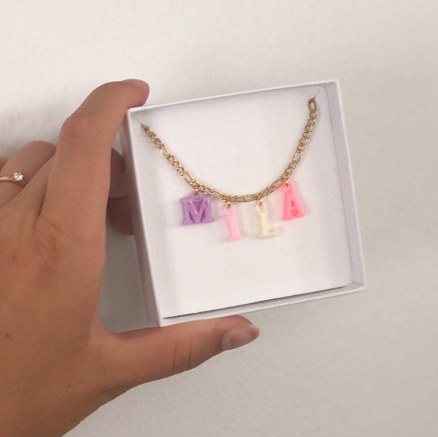 Children's necklace personalized in gold 18k goldplated Etsy