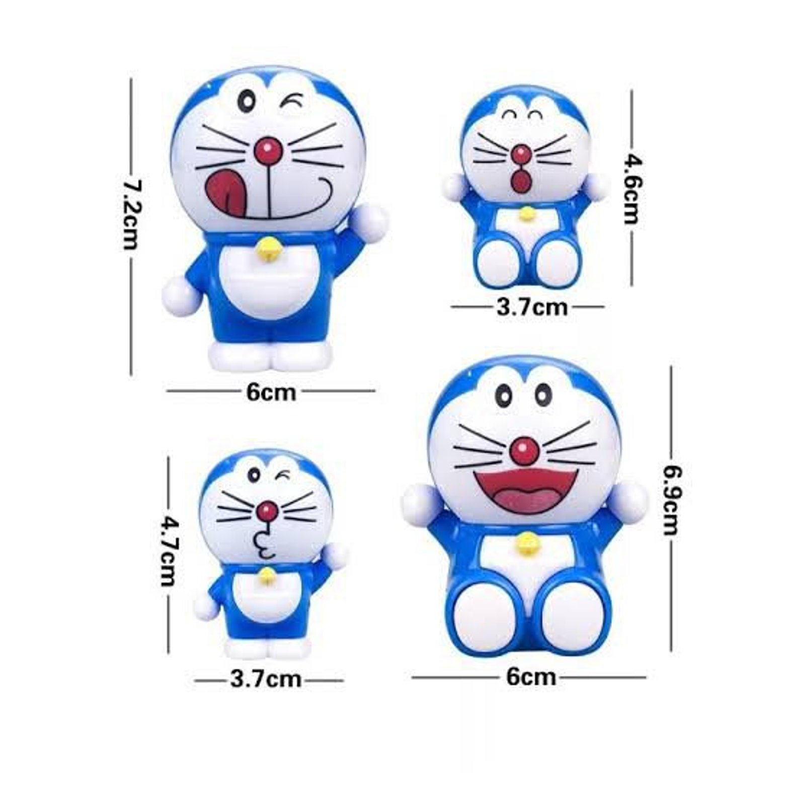 Set of 4 Doraemon Figurines Cake Topper/Toys Etsy