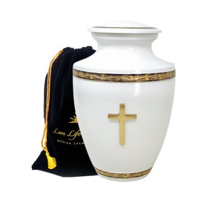 Cross Urns for Human Ashes, Cremation Urns for Ashes for Funeral Burial Urns for Ashes Adult Large, Up to 200 Lbs, Urns for Ashes Adult Male