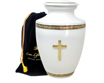 Cross Urns for Human Ashes, Cremation Urns for Ashes for Funeral Burial Urns for Ashes Adult Large, Up to 200 Lbs, Urns for Ashes Adult Male