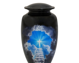 Stairway to Heaven Memorial Urn, Hand-Finished Aluminum Cremation Urn