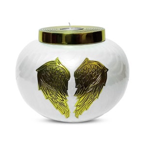 Angel Wing Candle Urn for Ashes: Aluminum Keepsake Urn