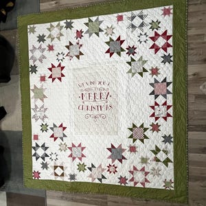 手作りクリスマスキルト：100%コットンホリデーデコレーション（72.5x65インチ）
