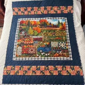 Fall Pumpkin Patch Quilt – 100% Cotton – 57" x 70"