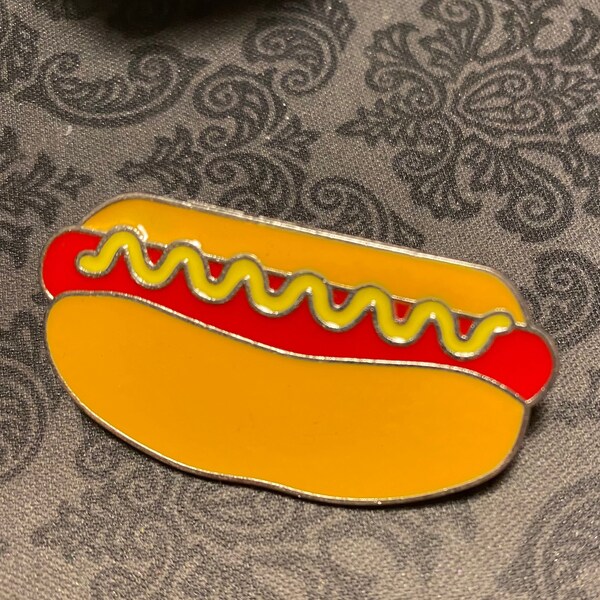 Hot Dog Enamel Pin Americana Mustard Dog