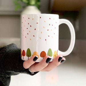 Fall Mug Wrap, Coffee Mug Wrap, Fall Trees Mug, Autumn Leaves Mug, Fall Season Mug, Fall Forest, Autumn Mug, Autumn Coffee Mug