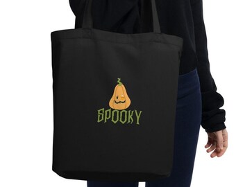 Spooky tote bag,scary pumpkin purse,fall tote,autumn bag,spooky babe,stay spooky tote bag