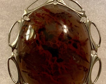 Flame Agate From Mexico Vintage Pendant