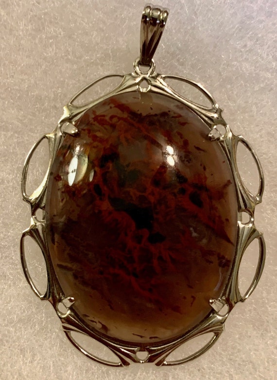 Flame Agate From Mexico Vintage Pendant