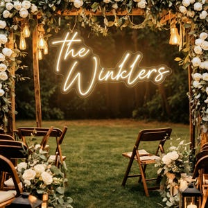 Custom Wedding Neon Sign, Wedding Neon Sign for Reception, LED Sign with Free Dimmer, Wedding Decor, Rustic Neon Sign