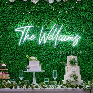 Wedding Neon Sign for Reception, Custom Wedding Neon Sign, Battery Operated, Last Name Sign Wedding Backdrop, Neon Name Sign