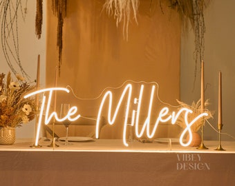 Custom Wedding Neon Sign,Vintage Neon Sign,Wedding Dinner Neon Sign,Boho Name Neon Sign Upgraded With An Acrylic Stand,Wedding Decor