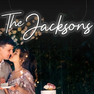 Custom Last Name Neon Sign, Custom Wedding Neon Sign, Sign or Wedding Reception | Battery Operated Upgrade Available
