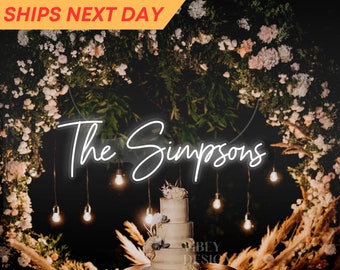 Custom Wedding Neon Sign, Battery Operated Upgrade Available | Personalized Gifts,Last Name Sign | LED Acrylic Wedding Sign|Wall Decor