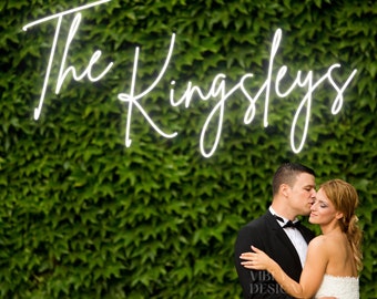 Insegna al neon personalizzata per matrimoni, disponibile versione a batteria, insegna al neon per ricevimento di nozze, insegna a LED con dimmer incluso, insegna al neon con nome.