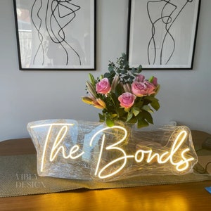 Custom Wedding Neon Sign, Battery Operated Upgrade Available Personalized Gifts,Last Name Sign LED Acrylic Wedding SignWall Decor image 4