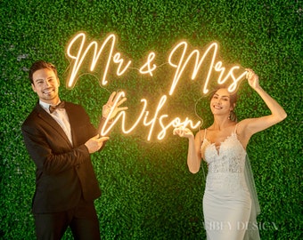 Mr and Mrs Neon Sign Wedding Neon Sign Custom Neon Sign Bedroom Neon Sign Custom Logo Custom Neon Sign For Wedding Custom Wedding Neon Sign