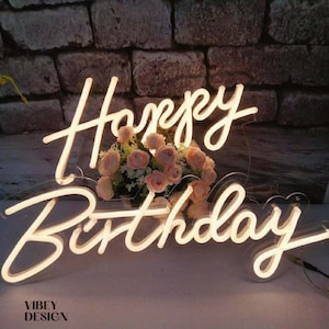 Neon Schild in Uk,Happy Birthday Neon Schild,21. Geburtstag Schild,21. Geburtstag Zeichen,Custom Neon Schild,Weißes Neon Schild