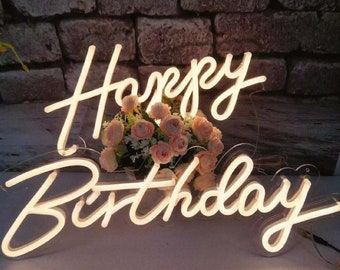 Insegna al neon nel Regno Unito, Insegna al neon di buon compleanno, Insegna del 21° compleanno, Insegne del 21° compleanno, Insegna al neon personalizzata, Insegna al neon bianca