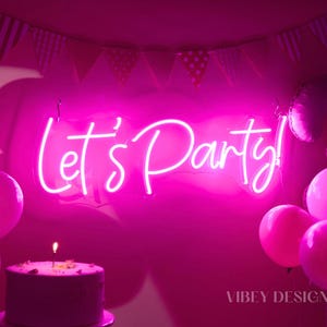 Let&#39;s Party neonreclame, neonreclame op maat, verloofd neonbord, neonbord bruiloft muurdecoratie, led-neonbord, kerstdecor, neonreclame kunst