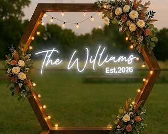 Custom Wedding Neon Sign, Custom Neon Sign Battery Operated, Custom Led Neon Sign For Wedding, Retro Wedding Neon Sign With est
