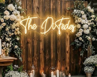 Custom Wedding Neon Sign, Battery Operated Upgrade Available, Wedding Neon Sign for Reception, LED Sign with Free Dimmer, Personalized Gifts