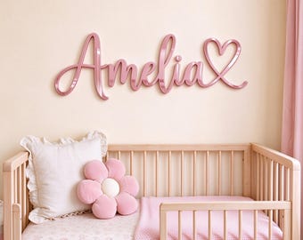 Custom Acrylic Name Sign for Nursery, Personalized Baby Name Wall Decor, Girls Room Name Sign, Wall Decor, Kids Room Decor, Christmas Gift