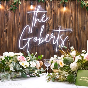 Custom Wedding Neon Sign, Battery Operated Upgrade Available Wedding Neon Sign for Reception LED Acrylic Sign with Free Dimmer image 3