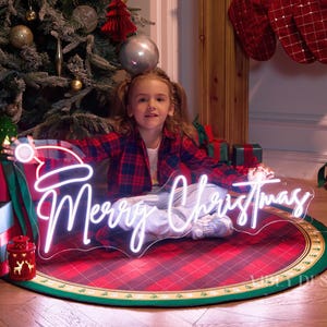 Merry Christmas Neon Sign, Custom Christmas LED Neon Light Sign Home Wall Decor Front Door Bar Holiday Party Decor Christmas Gift