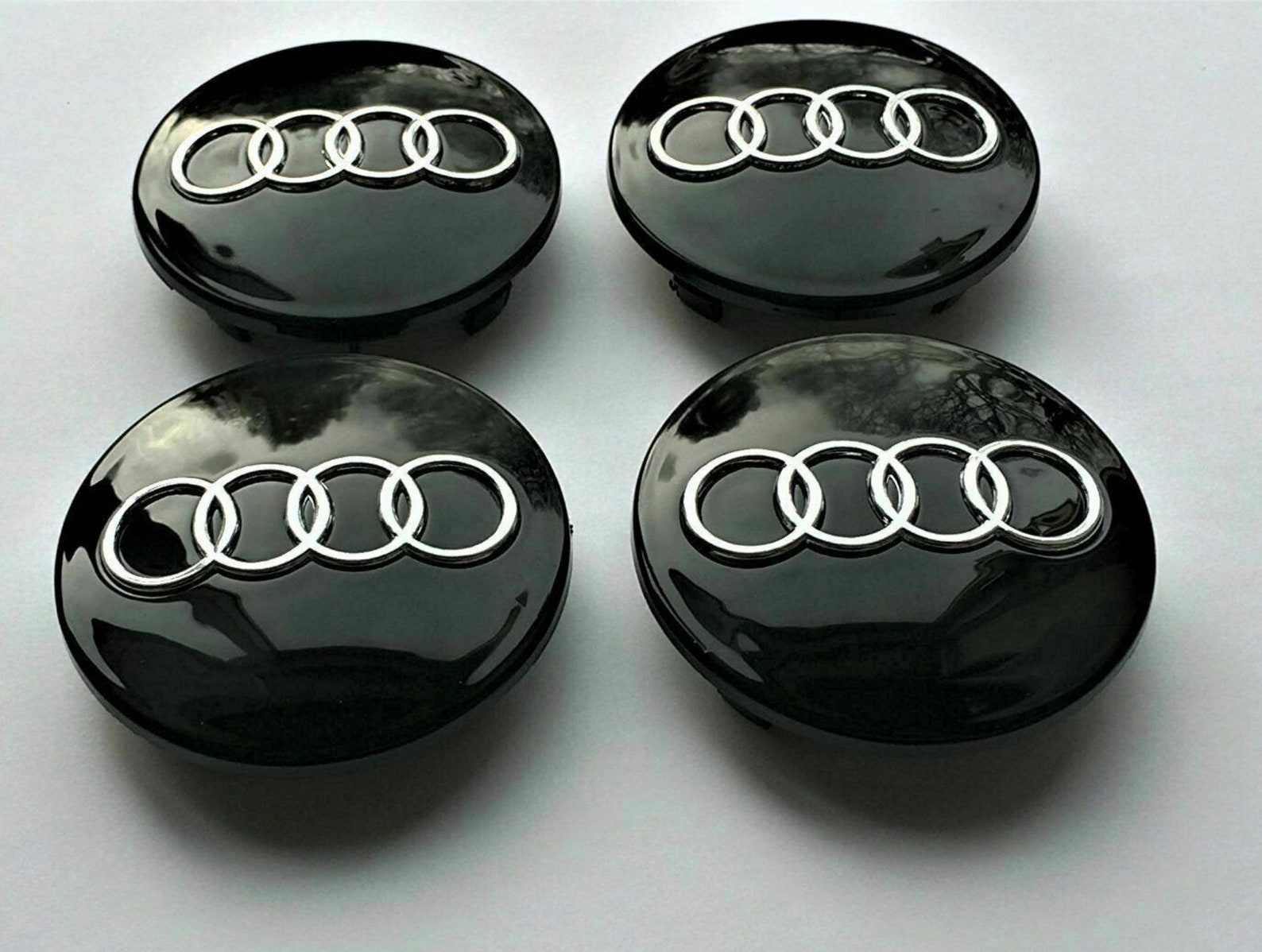 4 Pcs 60mm AUDI Black Wheel Center Caps Emblem Badge Hub Rim Etsy