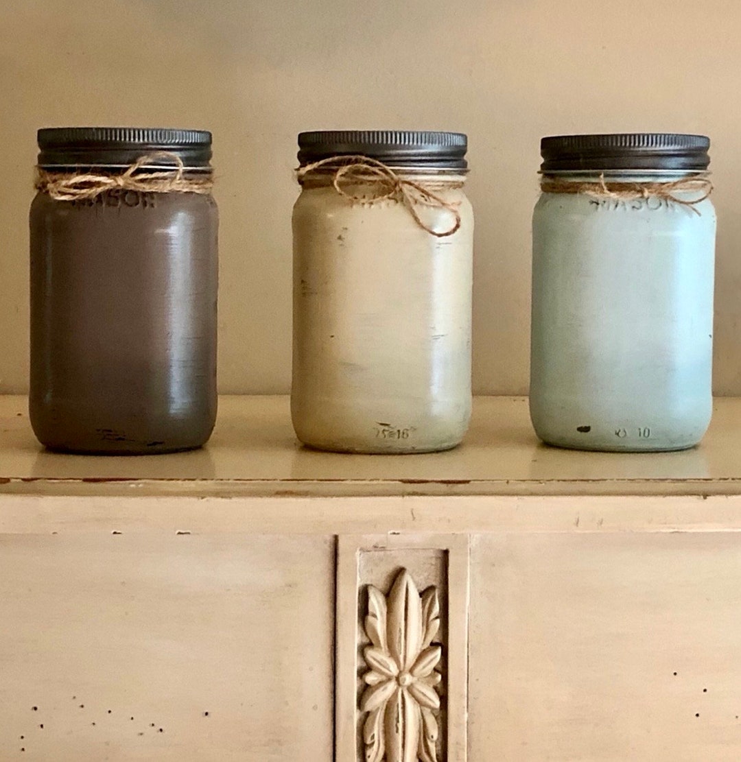 Chalk Painted Mason Jars Etsy