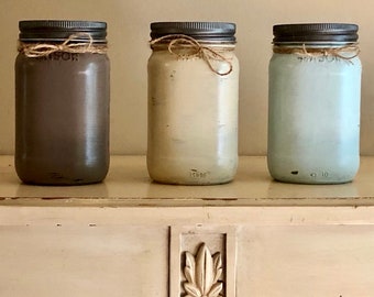Chalk Painted Mason Jars